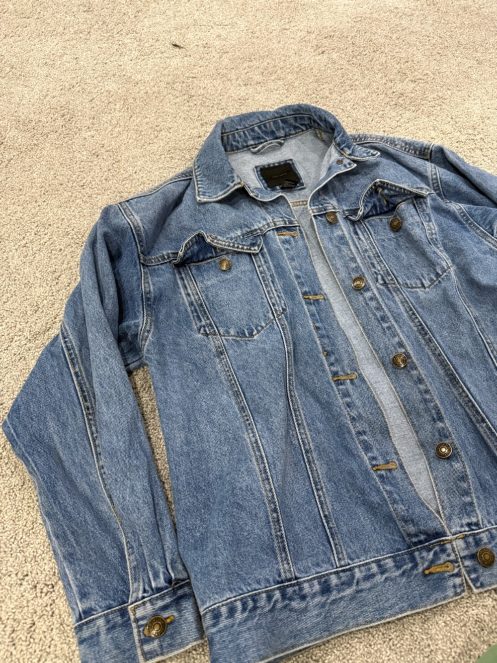 Forever 21 Light Wash Denim Jacket with Black Label
